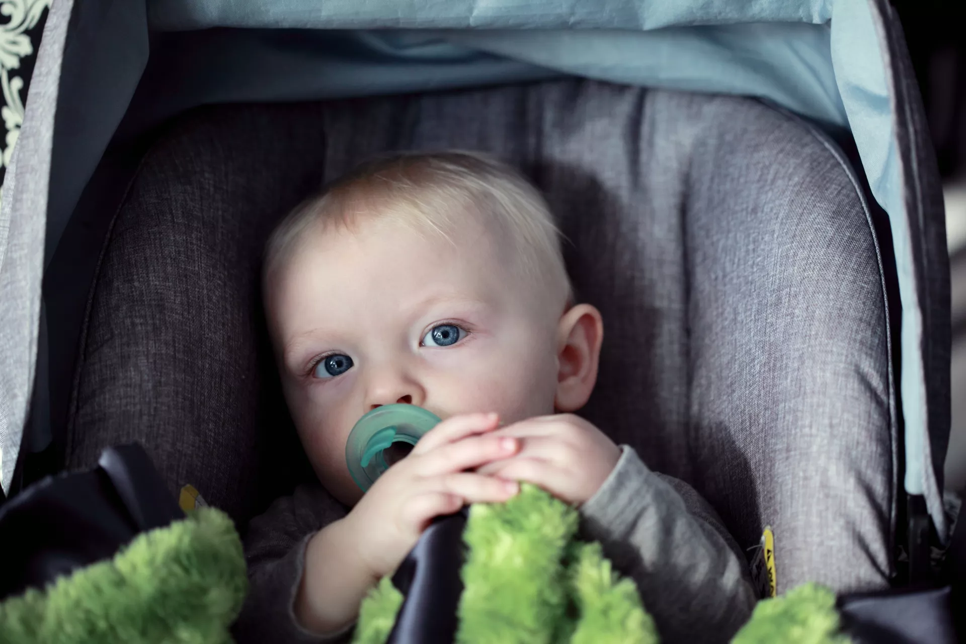 Sharon Mccutcheon: Baby in a car seat to represent Child Passenger Safety