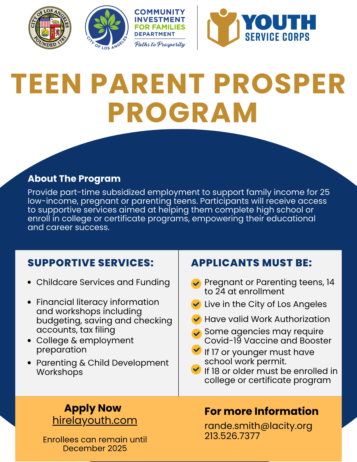 Teen Parent Prosper City of LA