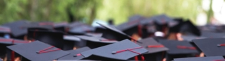 Group of graduation caps